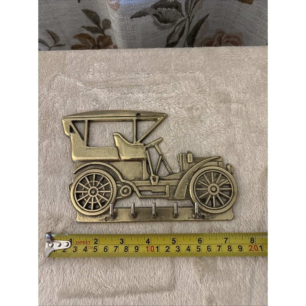 Vintage Car Solid Brass Key Rack 5 hooks